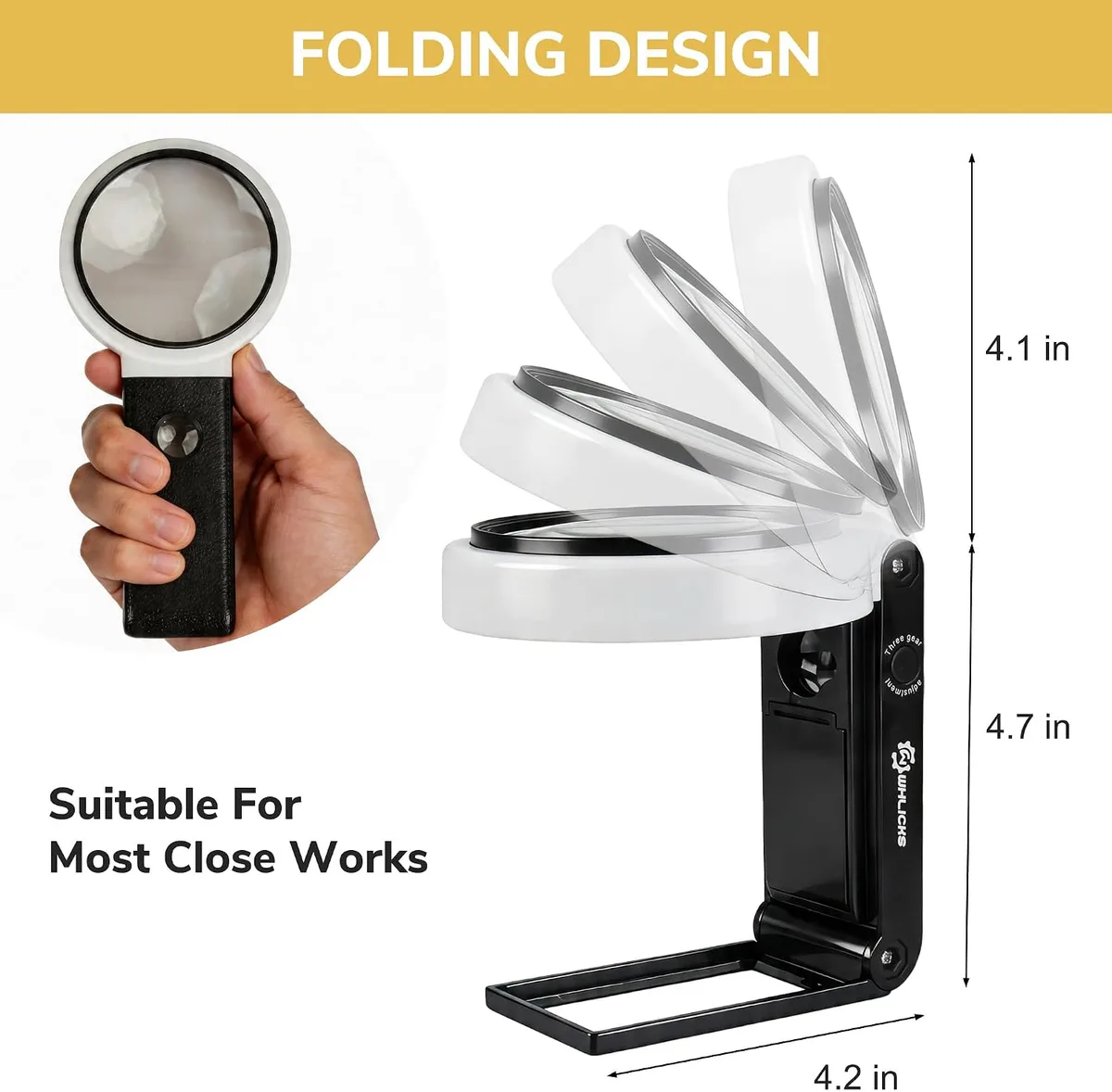 WHLICKS LED Magnifier — White image 3