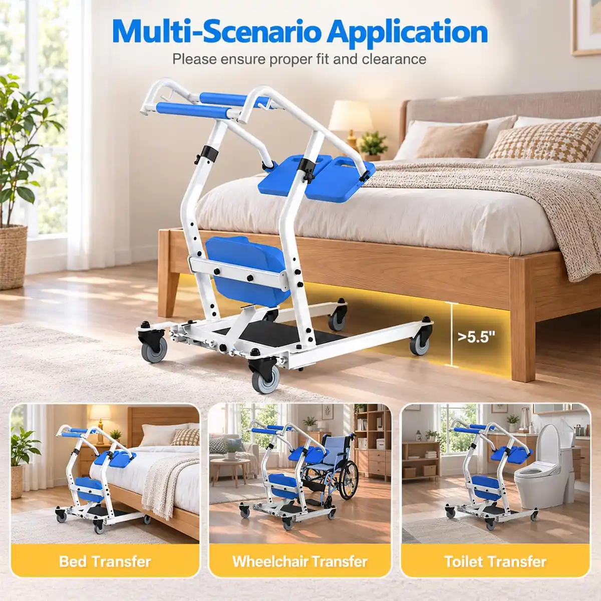 WHLICKS Blue Sit-to-Stand Patient Lift — Blue image 7