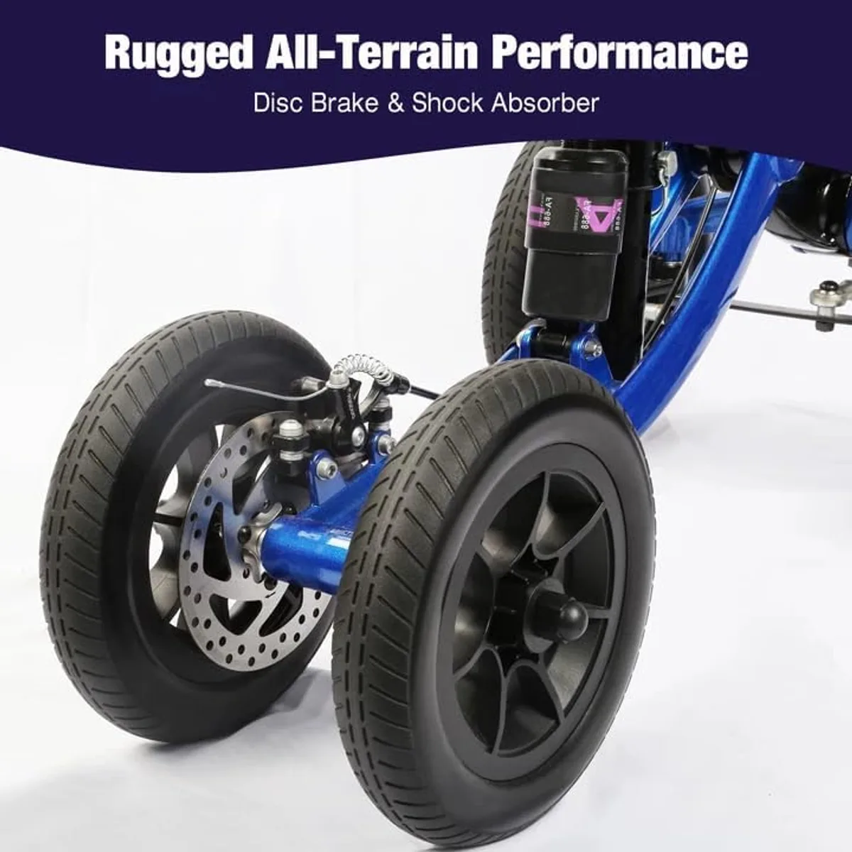 WHLICKS KS04 All-Terrain Knee Scooter — Dark Blue image 6